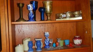A mixed lot of candle holders,.