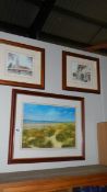 3 framed and glazed water colours.