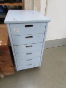 A 6 drawer painted chest.