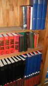 4 shelves of books and bound volumes including first works and second world war etc.