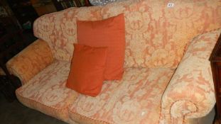 A brocade sofa.