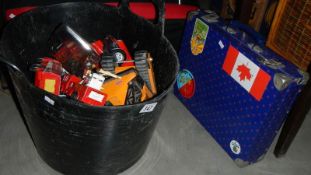 A large bucket of mixed die cast including Corgi, Britain's, tonka etc.
