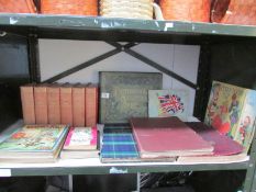 A mixed lot of vintage books including Dickens, Song books, annuals etc.