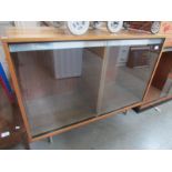 A sliding door cabinet.