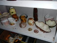 A shelf of miscellaneous china etc.