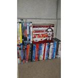 A shelf of DVD's.