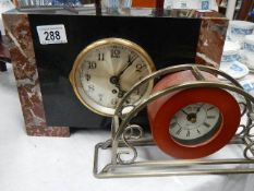 2 mantel clocks.