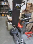 A stepper exercise machine and an Everlast boxing punch bag.