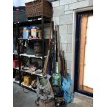 A large quantity of fishing tackle including creel, rods etc.
