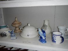 A shelf of miscellaneous china etc.