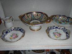 5 items of Noritake including comport, dishes, milk jug etc.