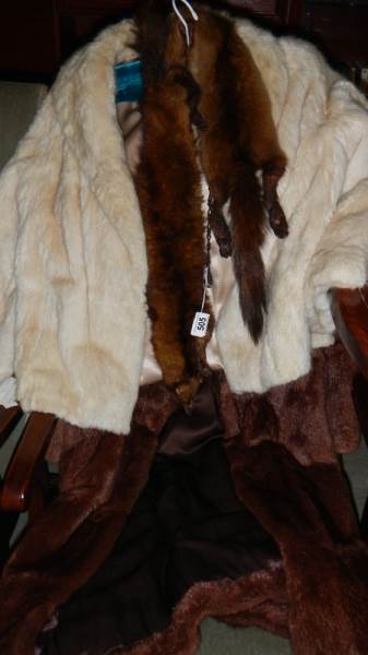 2 fur coats including musquash and stoat.