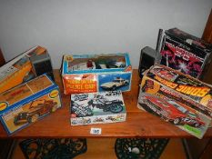 A mixed lot of vintage toys including Sonic Control car, Tomy tronic 3D sky attack etc.
