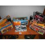 A mixed lot of vintage toys including Sonic Control car, Tomy tronic 3D sky attack etc.