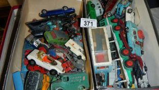 A quantity of play worn die cast model toys including Hot Wheels, Corgi, Lesney, Dinky,