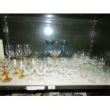 A mixed lot of drinking glasses and 3 glass bowls.