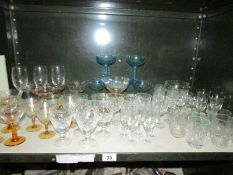 A mixed lot of drinking glasses and 3 glass bowls.