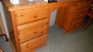 A pine desk,