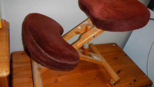 An ergonomic stool,