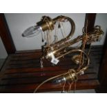 A 3 lamp brass ceiling light,.