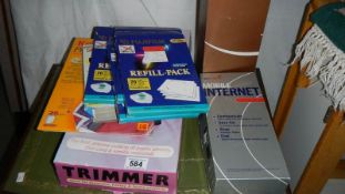 A quantity of computer items, photo paper etc.