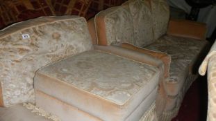 A 3 piece suite with matching stool,.