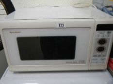 A Sharp microwave oven.