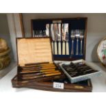 3 cased sets of cutlery including H Samuel Statesman canteen of cutlery.