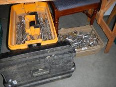 A tool box and spanners.