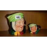 2 Royal Doulton Sarey Gamp character jugs.