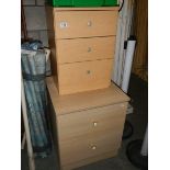 A 2 drawer and a 3 drawer chest.