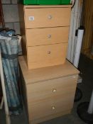 A 2 drawer and a 3 drawer chest.