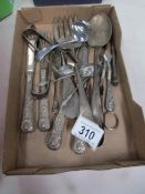 A mixed lot of silver plate cutlery etc.