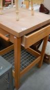 A kitchen work table,