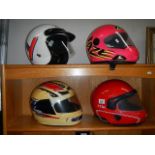 4 crash helmets.