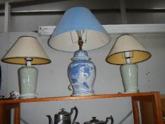 3 table lamps.