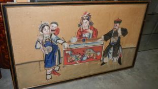 An oriental painting on rice paper, signed.