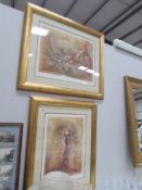 2 limited edition prints by Washington Green of 2 nude ladies by Joy Kirton Smith