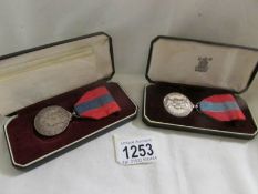 2 cased Imperial service medals for G.H.Johnson 1958 and Henry Arthur Acres.