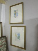 A pair of lithographic prints by Elisabeth Frink (1930-1993) on laid paper printed by Curwen Press