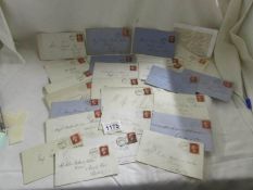 A collection of approximately 25 Victorian envelopes with penny reds, all Scottish franked, Glasgow,