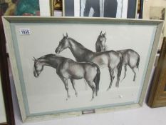 A framed and glazed 'Group of Horses' print after John Rattenbury Skeaping A.R.A.