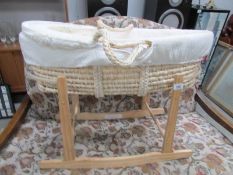 A new Moses basket on stand,.
