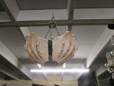A shell art deco ceiling light,.