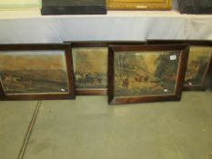 A set of 4 hunting prints.