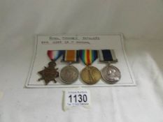 A WW1 war medal, victory medal, star and good conduct medal for RM10285, Gr. H Harding, R.M.A.