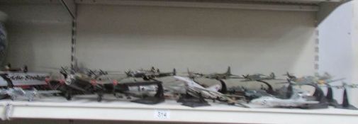A collection of die cast aircraft.