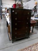 A 6 drawer mahogany chest,