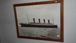 A large framed and glazed print of The Titanic, (Beken & Sons, Cowes).