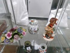 A Mason's Ginger Jar, A Goebel figurine and an Aynsley posy.